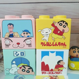 正版現貨🐽蠟筆小新 積木存錢筒 野原新之助 存錢桶 小白 春日部 組合式收納盒 小新置物盒 儲蓄筒 校車款 園長 零錢盒