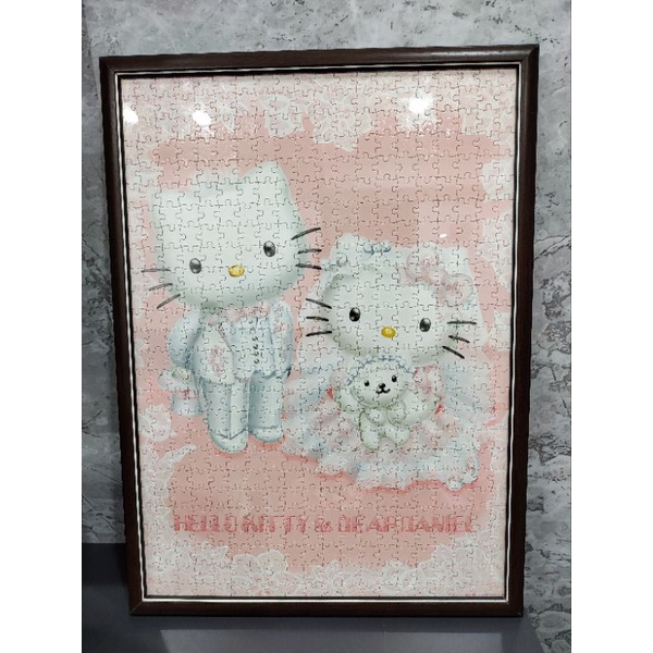 [二手絕版品]Hello Kitty 夢幻婚禮夜光拼圖 520片 已完工裱木框 求婚道具 婚禮佈置 台北信義安和可面交