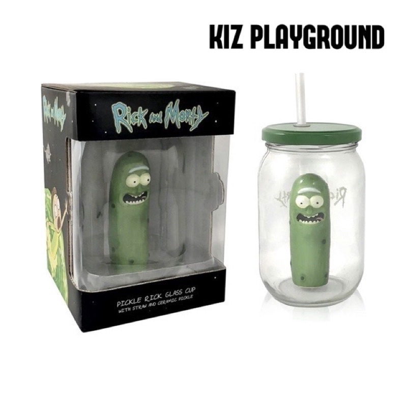 預購｜正版 Rick and Morty 瑞克與莫蒂 Pickle Rick 酸黃瓜瑞克 吸管 玻璃水杯 梅森瓶 梅森罐