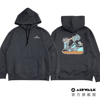 AIRWALK 帽T 灰 AW53513 美版 潮流 街舞 保暖 寬鬆 INS風 圖騰 帽T 情侶 百