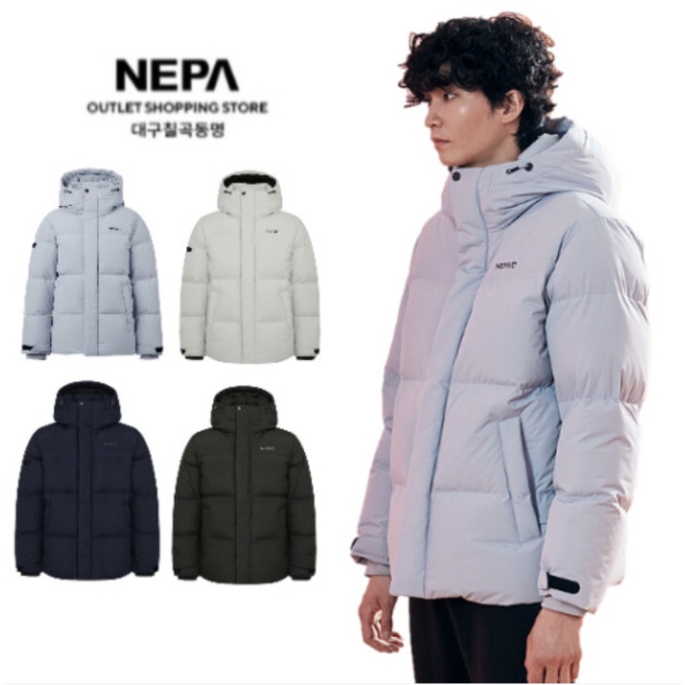 過季特賣❗️韓國Nepa 21FW Cyphon Mid Down Jacket 連帽短版保暖羽絨外套 男女同款