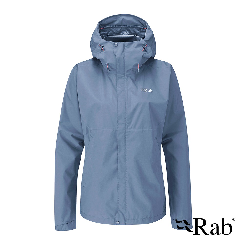 伊凱文戶外 Rab 白令海藍 輕量防風防水連帽外套 Downpour Eco Jacket 女款