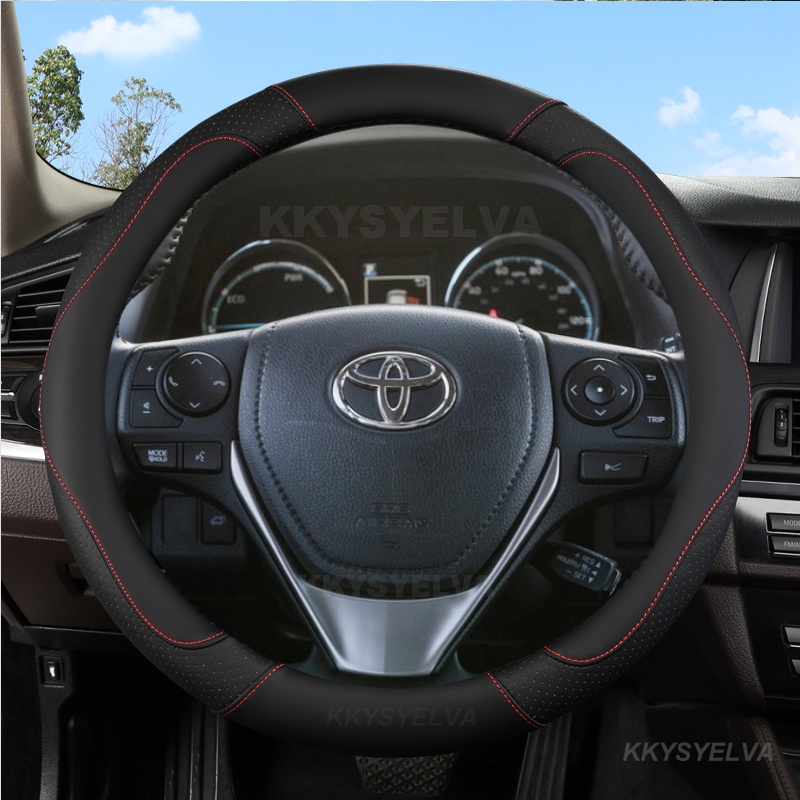 Pu 皮革汽車方向盤套適用於豐田 RAV4 2013-2019 卡羅拉 2013-2017 Scion iM 2016