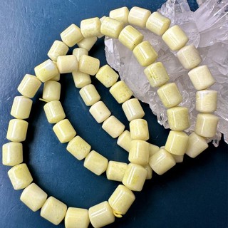 僅此一波-油亮亮金綠色菜花玉【7.5-8mm】(單圈)桶珠ღ手珠手鍊DIY串珠隔珠項鍊• 點點水晶