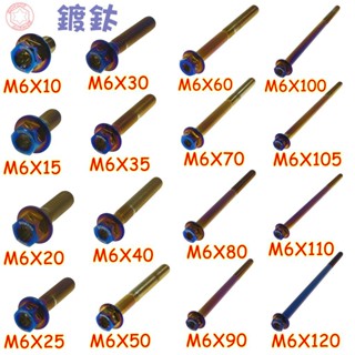 SOMOTO臺灣製造 【M6鍍鈦螺絲】內星型(梅花) 外六角螺絲 白鐵不銹鋼 鍍鈦 鍍燒鈦 304不鏽鋼螺絲