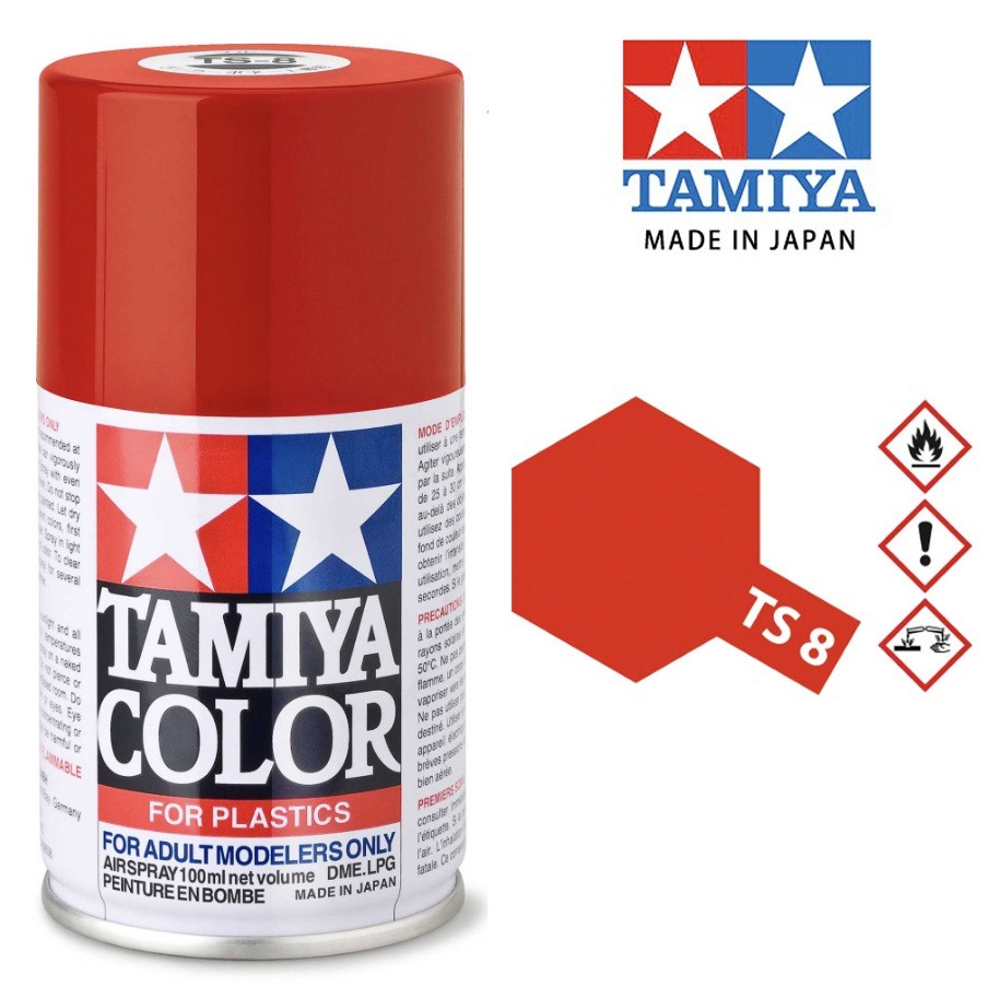 【模神】TAMIYA 田宮 模型 噴漆 噴罐 油性漆 85008 TS8 TS-8 法拉利紅 亮光 紅色 100ml