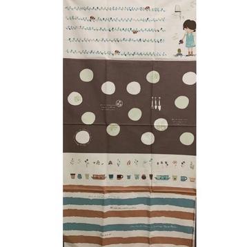 【智惠手作】C295 2尺x1片 日本棉麻布 圖案布 艾蜜莉 生活Life 盆栽 咖啡色 尺寸約60cmx110cm