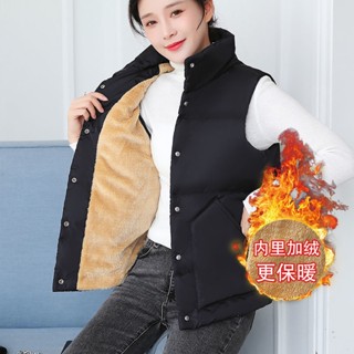 【Wik】馬甲 外套 女鞦鼕羽絨棉加絨加厚保暖新款修身百搭洋氣外穿時尚馬夾