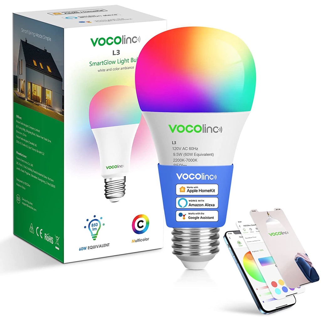 VOCOlinc Homekit 燈泡 適用於 Alexa、Apple Home、Google Assistant
