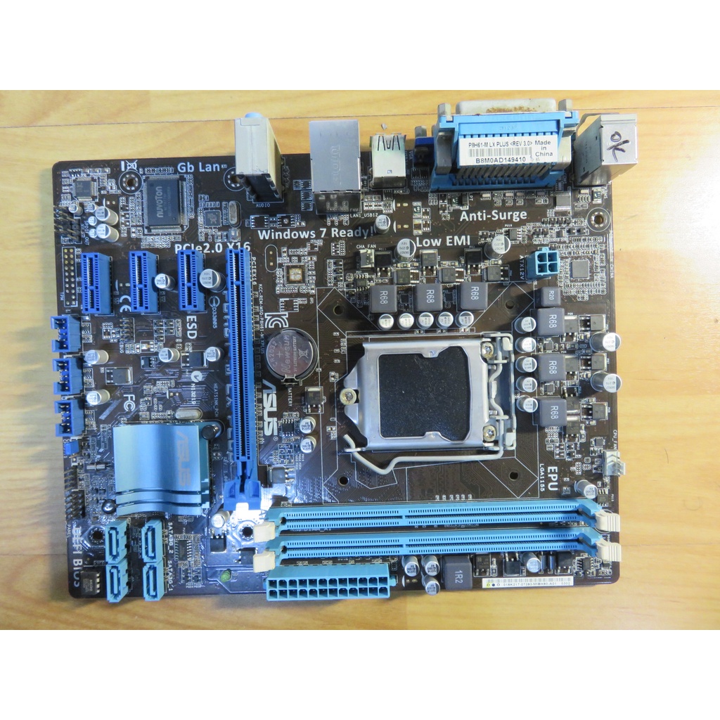 A.1155主機板-華碩 P8H61-M LX PLUS i7 i5 i3 固態電容 32nm DDR3 直購價400