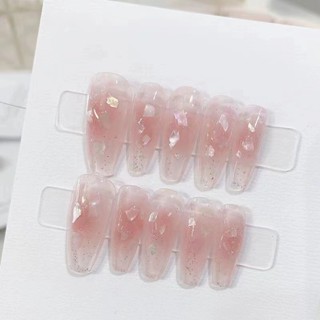 純手工光療穿戴甲水潤腮紅貝殼穿戴甲成品重複使用美甲貼片272