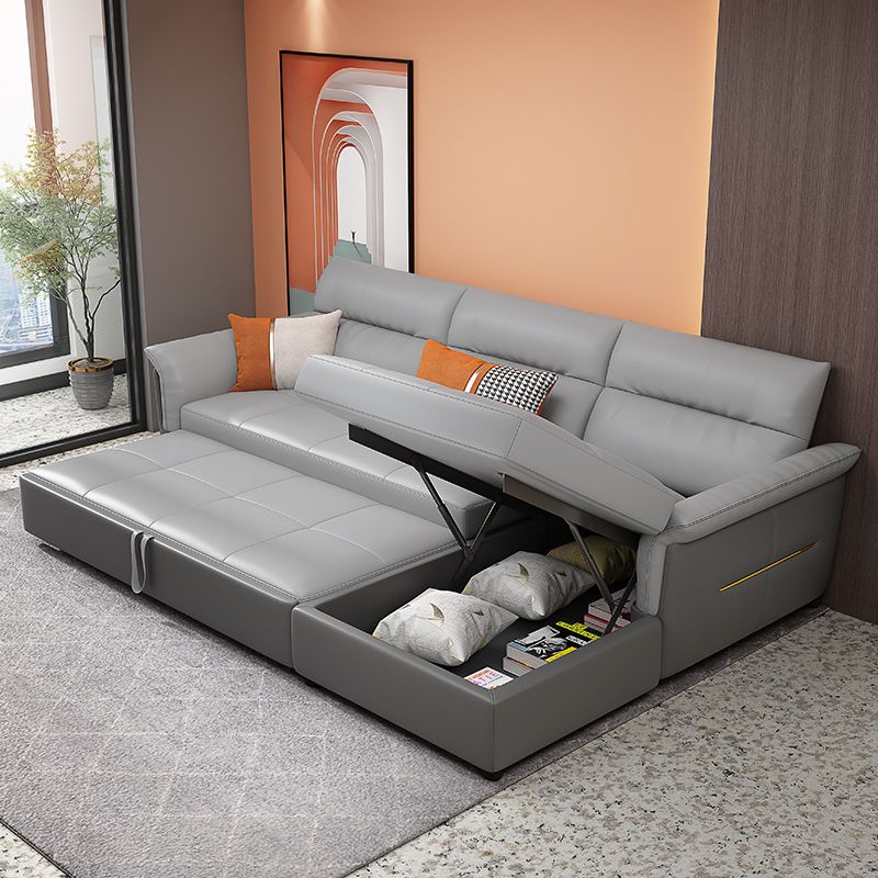 沙發床一體兩用小戶型客廳多功能隱形床伸縮帶腳踏儲物轉角貴妃ou19971019