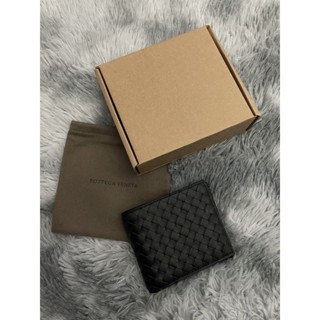 LUN歐美精品▪️BOTTEGA VENETA BV 黑色小牛皮編織短夾