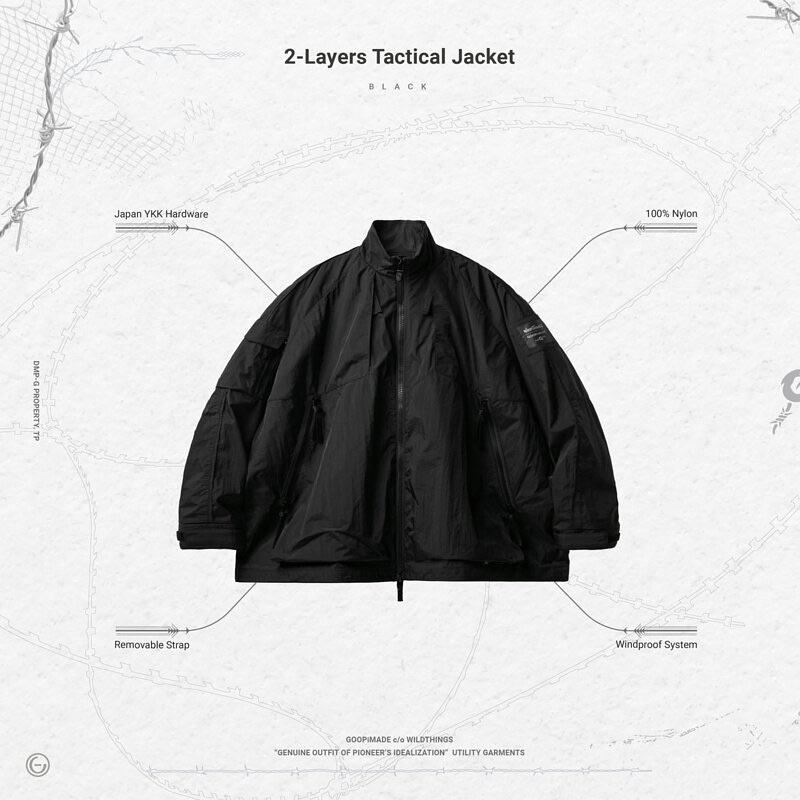 【黑3號】Goopi WILDTHINGS 2-Layers Tactical Jacket - Black