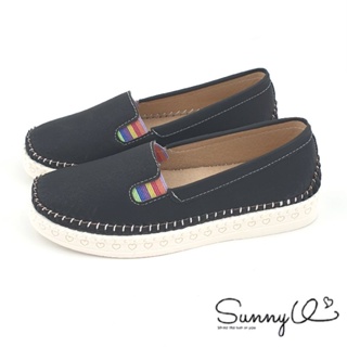 【MEI LAN】SUNNY Q (女) 簡約 軟Q 素面 休閒鞋 懶人鞋 柔軟 防滑 台灣製 126 黑 另有可可色