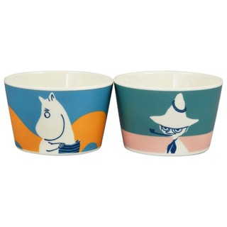 日本山加 YAMAKA 日本製 moomin 陶瓷餐碗兩件組 8.5cm 嚕嚕米&阿金 SJ14253