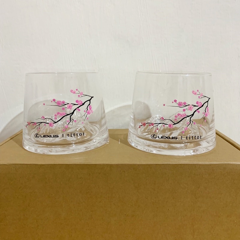 全新品 LEXUS tittot琉園玉山梅花水晶杯 聯名 玻璃杯 對杯 二入組 限量