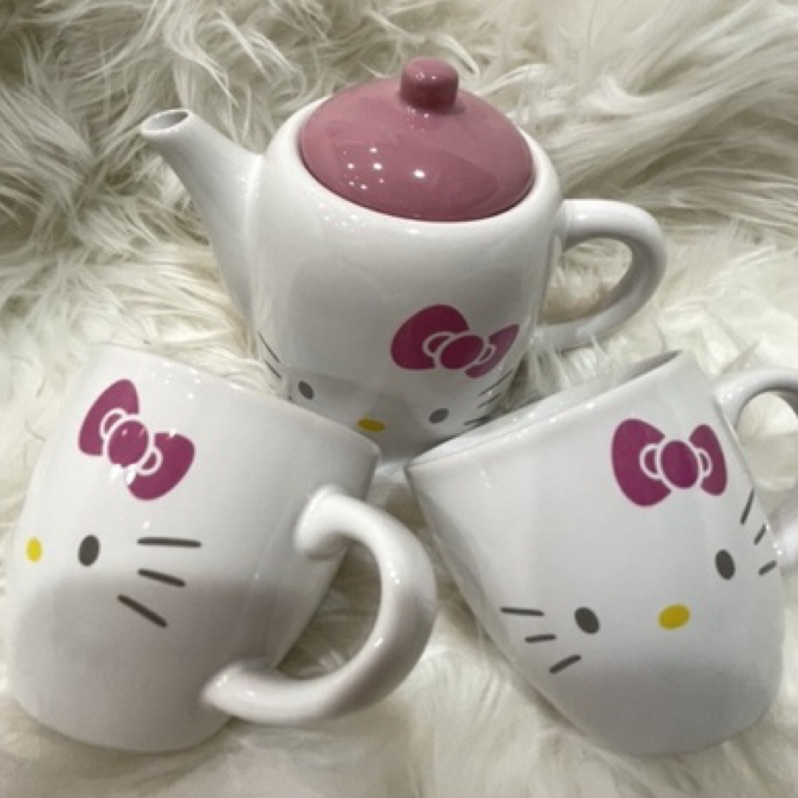 日本進口Hello Kitty茶壺茶杯三入組