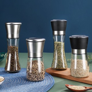 不銹鋼胡椒研磨器手動玻璃研磨器中式辣灰能量香料罐糧食研磨