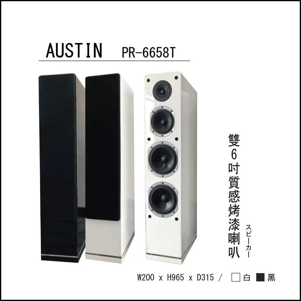 AUSTIN PR-6658T 雙6吋 手工鋼琴烤漆 落地式喇叭/卡拉OK喇叭 台灣製