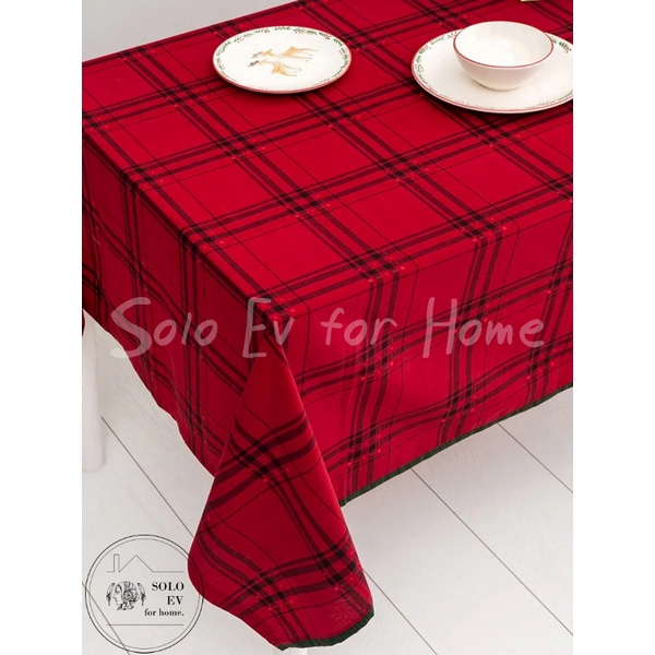 【SOLO EV for home】聖誕格紋 150x200cm 桌布 桌巾 防塵布 鄉村風 攝影道具