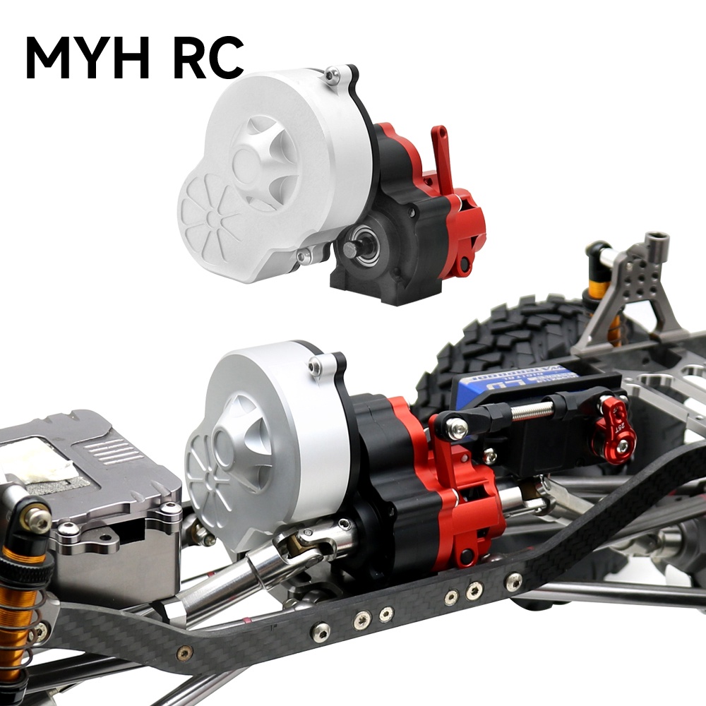 Myhrc SCX10 金屬齒輪箱變速箱帶電機齒輪,適用於 1/10 RC Rock Crawler Car SCX10