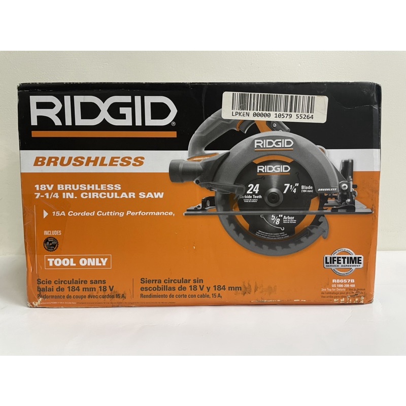 RIDGID 18V美國里奇18V最新款無刷7-1/4木工圓鋸機，輸出功率和快速的切割已經近乎可以替代插電產品