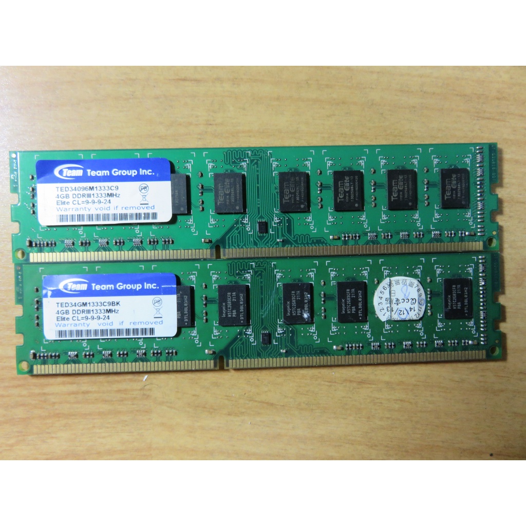 D.桌上型電腦記憶體-Team十銓 DDR3-1333雙通道 4GB*2共 8GB 不分售 直購價120