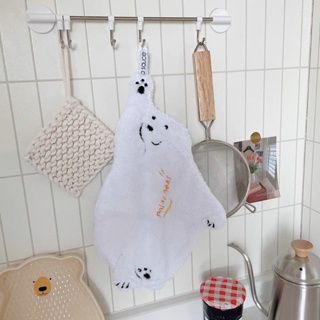 北極熊造型珊瑚絨雙層擦手巾 廚房浴室擦手巾