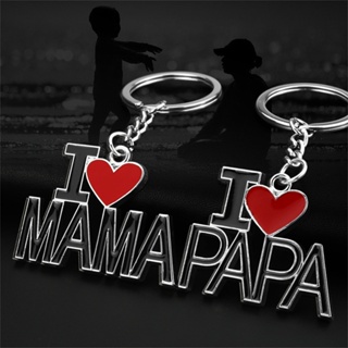Metal Love Mama and Papa 字母鑰匙扣送給爸爸媽媽的最佳鑰匙圈,情侶包鑰匙扣母親節禮物