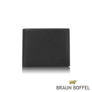 【寧寧精品】BRAUN BUFFEL 德國小金牛 加利恩系列8卡中間翻零錢袋短夾 黑 BF394-318-1 男短夾區