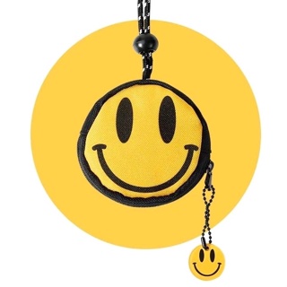 ins風潮牌微笑笑臉多功能收納包 包包掛飾鑰匙收納包蘋果藍芽耳機包零錢包安卓三星