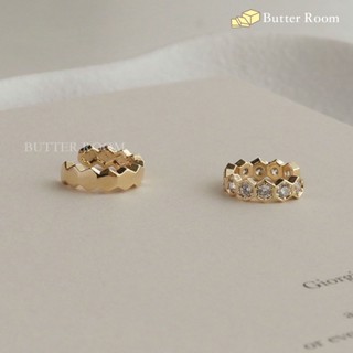 Butter Room 925純銀耳骨夾 蜂巢 （金/銀） 臺灣出貨免運 14K金 耳骨環 純銀 耳環
