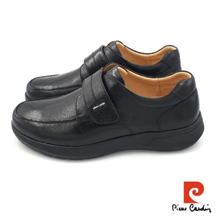 【MEI LAN】皮爾卡登 Pierre Cardin 經典時尚 真皮 休閒鞋 氣墊鞋 緩震 止滑 臺灣製 8942 黑