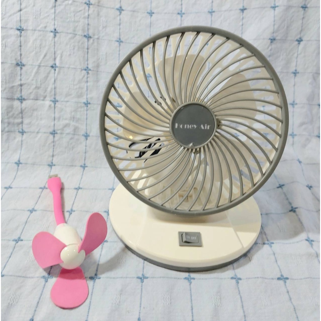 [二手 買大送小］Honey Air 6吋USB小電風扇  涼風扇 桌上型 小風扇 充電風扇 電扇 電風扇 隨身風扇