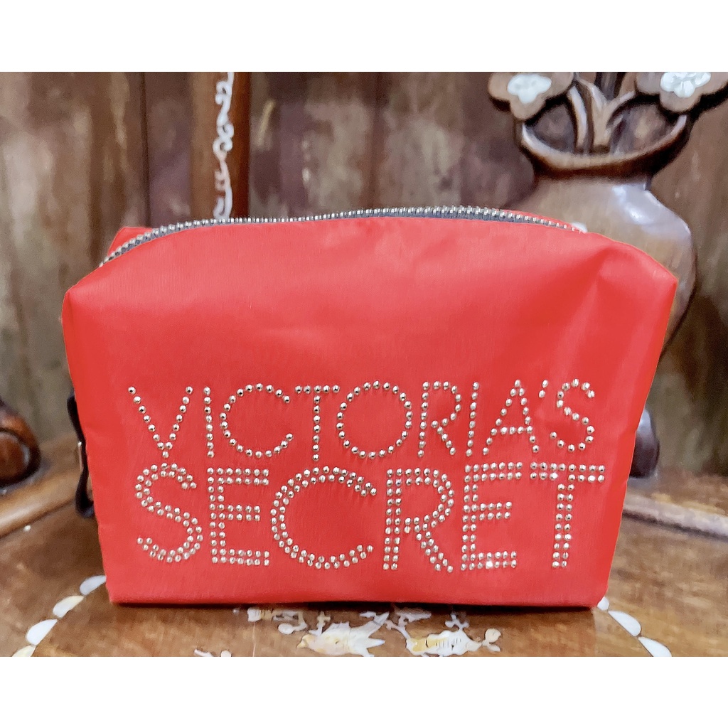 【全新商品】Victoria's Secret 維多利亞的秘密 Bling Bling 橘紅色 化妝包