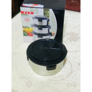 [不鏽鋼保鮮盒] 全新免運↘️ 樂美雅316圓形3入 600+1000+1500ml 不鏽鋼 廚房用品 冷藏 保鮮 耐高