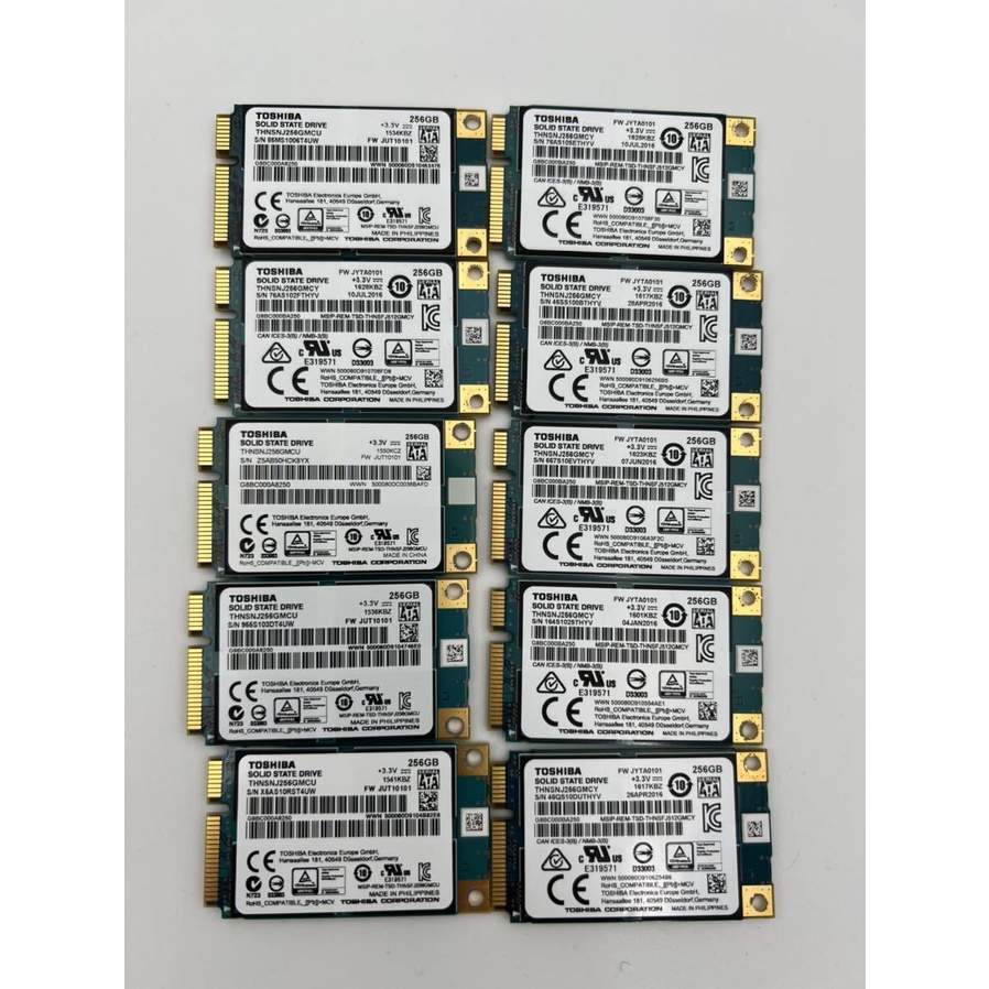 固態硬碟 東芝 Toshiba MSATA 256G ssd MLC顆粒 非便宜TLC顆粒 壽命長 耐用 再戰十年