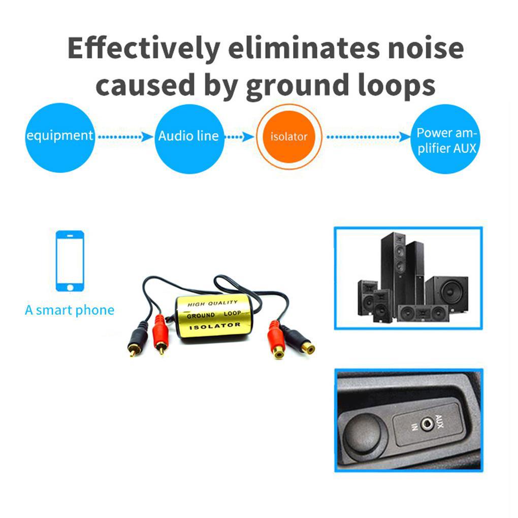 音頻抗噪 RCA 接地迴路隔離器濾波器接地到公母噪音用於汽車音響系統