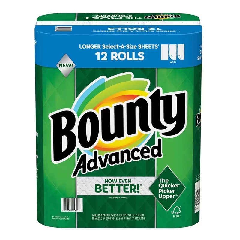 🌟好市多 天天出貨🌟 Bounty 隨意撕特級廚房紙巾 107張 單卷