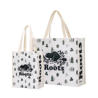 [蘿蔓] Roots 全新正品-購物袋三款-白森林/藍花園/彩石紋