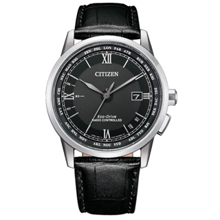 【柏儷鐘錶】Citizen 星辰錶 電波對時 藍寶石水晶玻璃 皮帶錶 黑銀 CB0151-19E