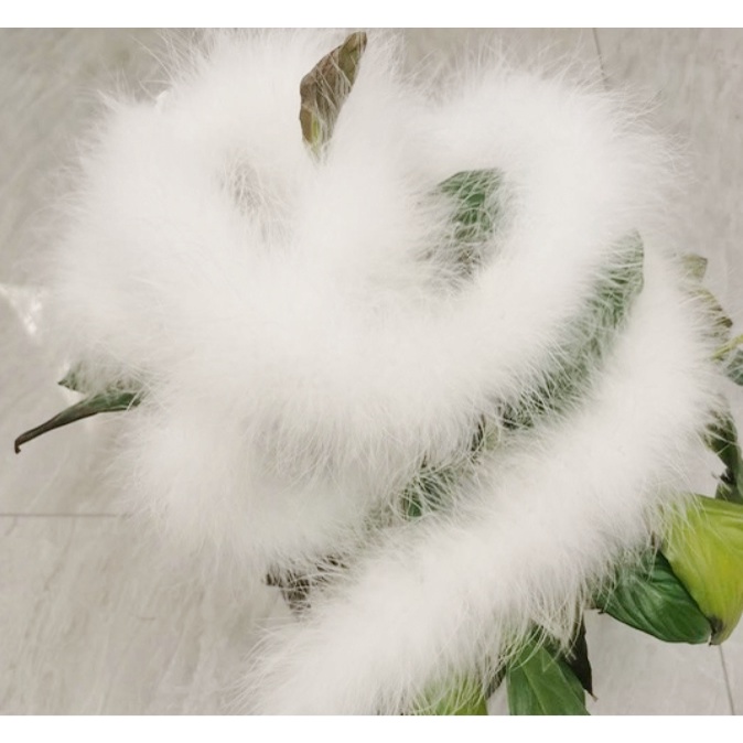 【綺綺愛編織】羽毛 全絨火雞羽毛 全绒火雞毛條 (白色)  長度：200公分/1條（加密款) 原住民服飾材料