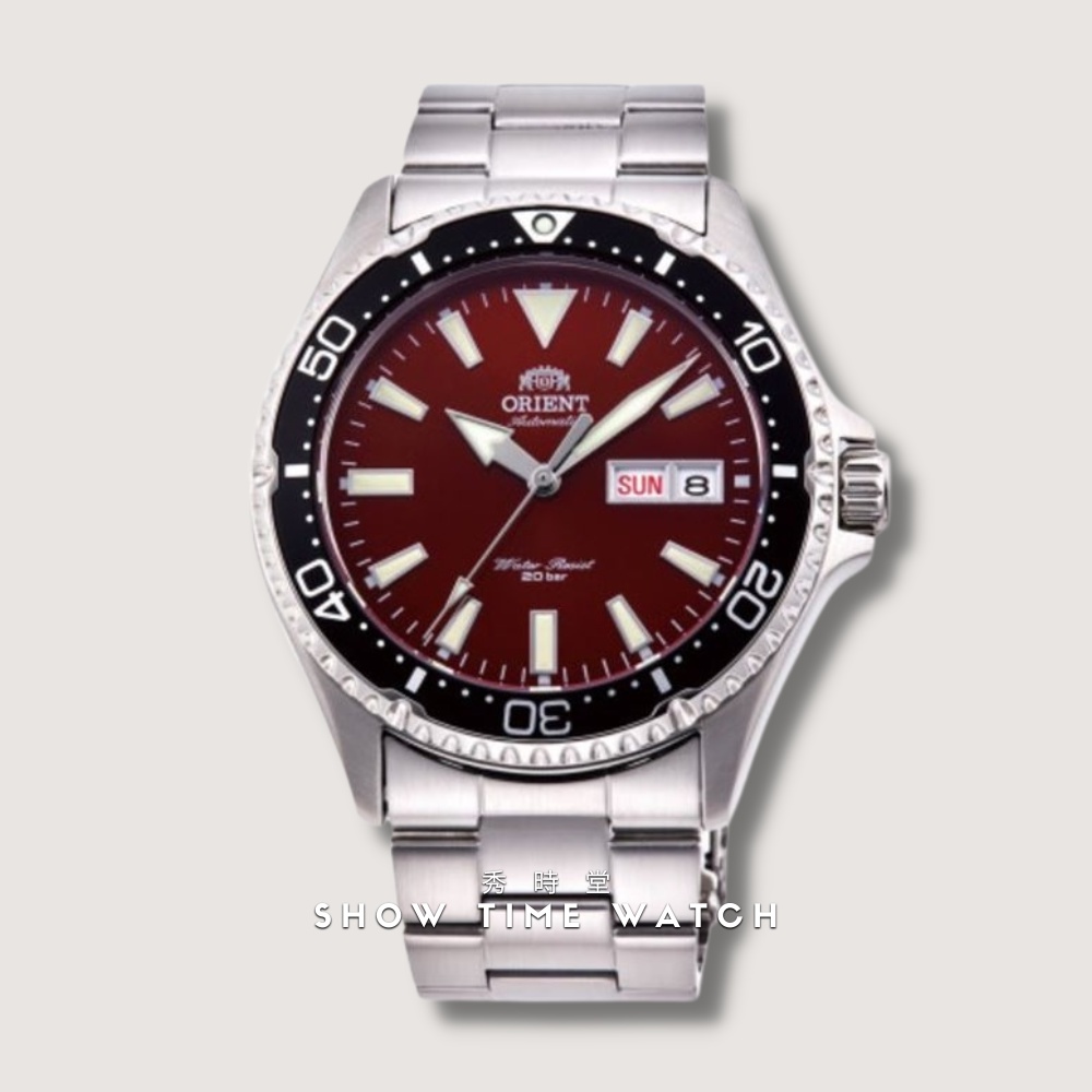 +ORIENT 東方錶 200m運動潛水腕錶-鋼帶/紅面銀 RA-AA0003R
