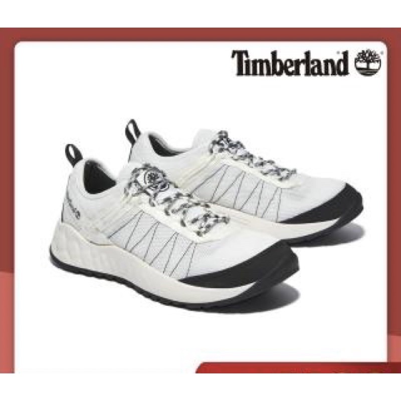 【Timberland】女款Solar Wavel織物拼接休閒鞋 白色US7