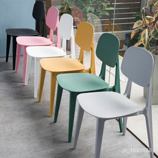 ❥(^_-)現貨-免運-北歐現代PP塑料椅 蛋糕甜品奶茶店簡約餐椅 學校餐廳食堂靠背椅吧臺椅-椅子 LUL5