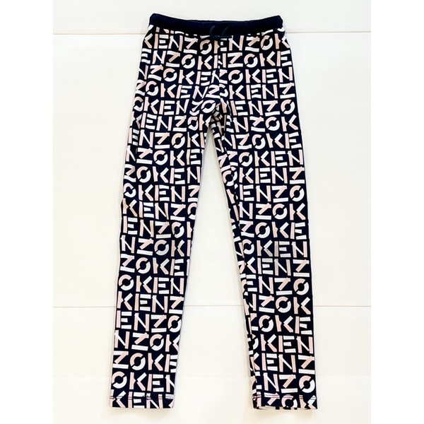 Kenzo kids 女童滿印logo高彈力修身長褲(8A/128cm)