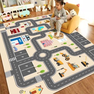 城市交通遊戲地墊 兒童益智全鋪地毯 家用模擬停車場墊子 讓寶寶在遊戲中學習 臥室床邊毯 遊戲中學習