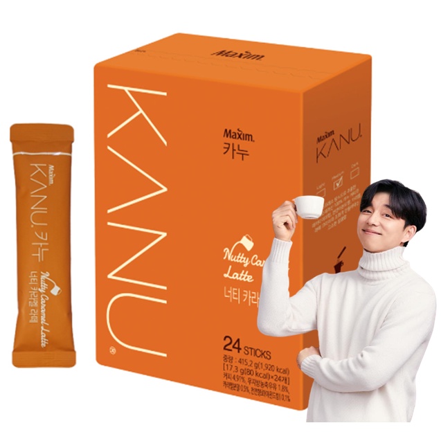 ★最低價格★ 流行的韓國咖啡 Maxim KANU 堅果焦糖拿鐵 24 支