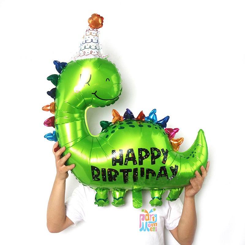 大號恐龍氣球 恐龍主題鋁箔氣球 卡通Happy Birthday氣球 生日快樂派對裝飾 兒童氣球